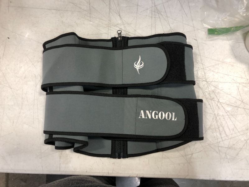 Photo 2 of ANGOOL Neopren Waist Trainer for Women,Workout Plus Size Trimmer Belt Sauna Sweat Corset Cincher with Zipper sz 3XL
