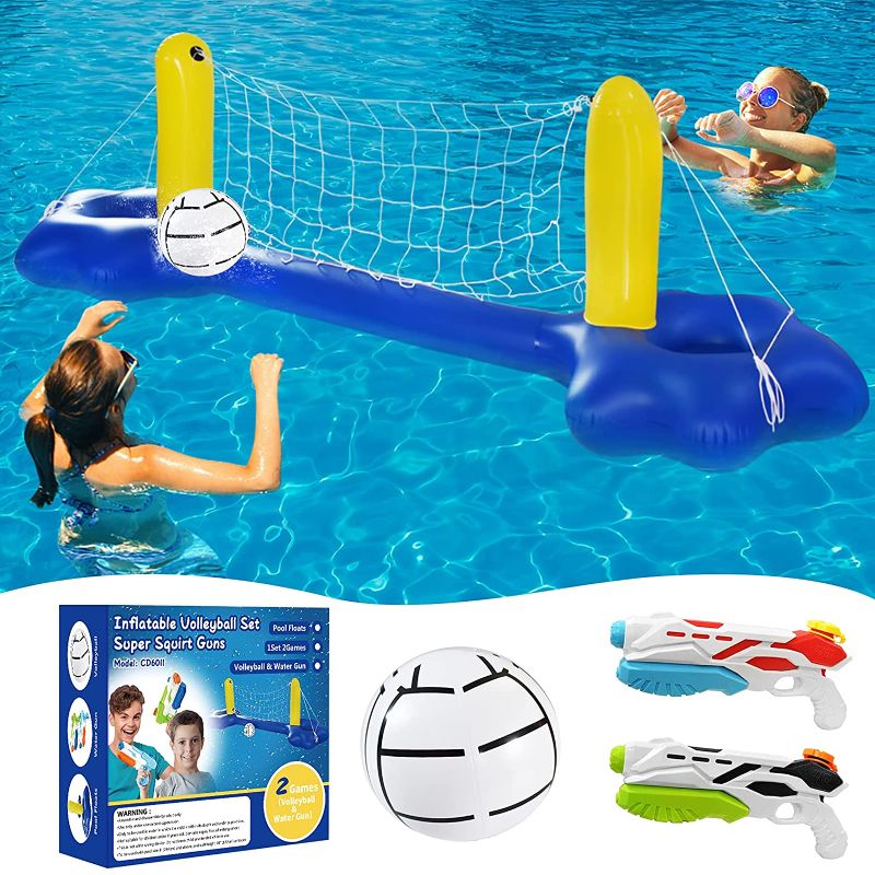 Photo 1 of 
Inflatable Pool Volleyball Set, Pool Toys Pool Party Games for Teenagers, Swimming Pool Float Set & Water Guns for Kids Adults