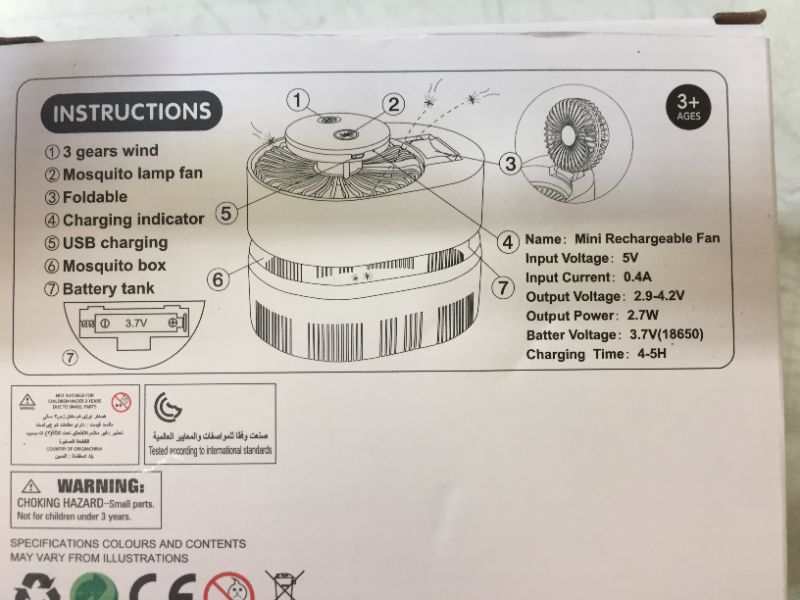 Photo 2 of MINI RECHARGABLE FAN