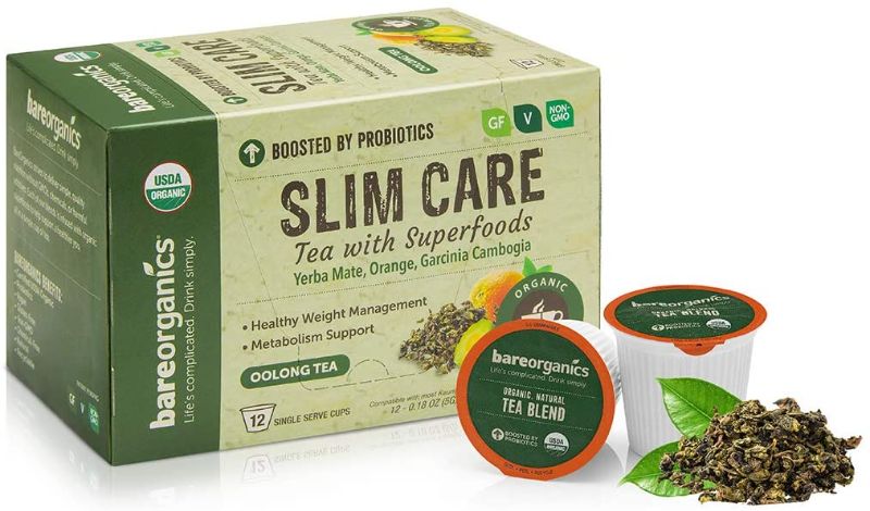 Photo 1 of 
BareOrganics 12338 Slim Care Tea with Superfoods, Organic Probiotic Tea, Oolong Tea, 12 Single Serve Cups
BB DEC 18/21