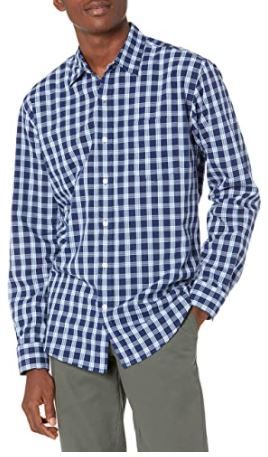 Photo 1 of Amazon Essentials Men's Long-Sleeve Regular-fit Casual Poplin Shirt
Size: L