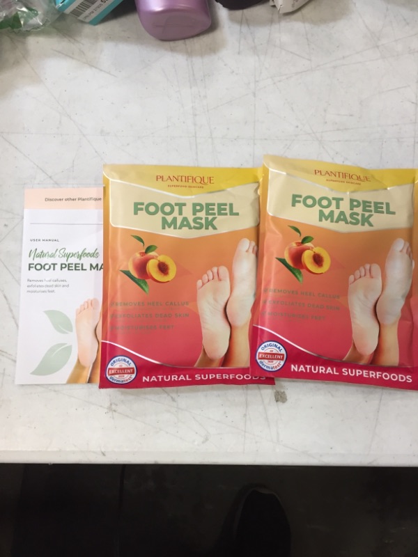 Photo 2 of Foot Peel Mask - Vitamins Feet Peeling Mask 2 Pack - Dermatologically Tested, Cracked Heel Repair, Dead Skin Remover for Baby Soft Feet - Exfoliating Peel Natural Treatment by Plantifique
