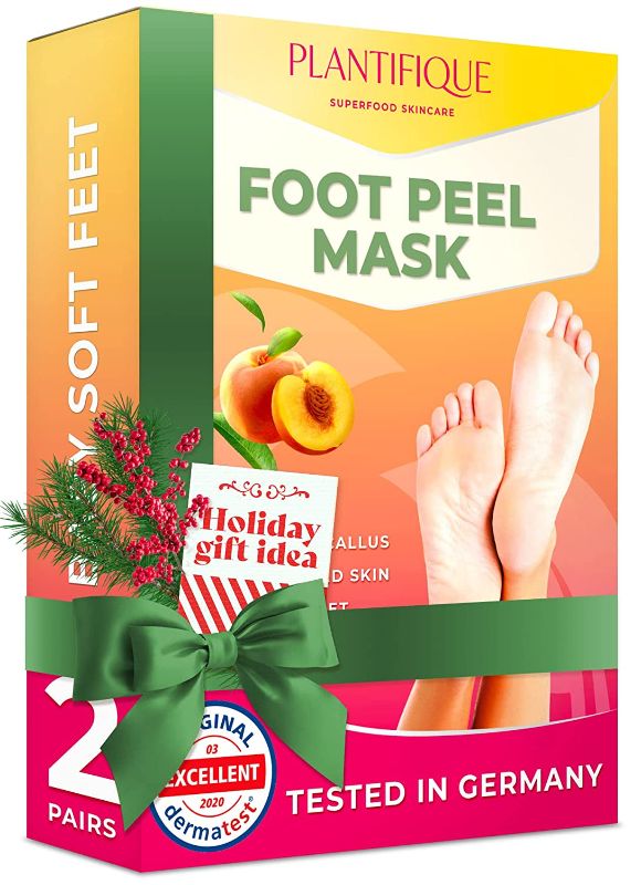 Photo 1 of Foot Peel Mask - Vitamins Feet Peeling Mask 2 Pack - Dermatologically Tested, Cracked Heel Repair, Dead Skin Remover for Baby Soft Feet - Exfoliating Peel Natural Treatment by Plantifique
