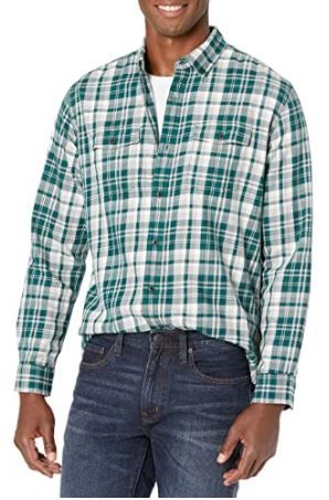 Photo 1 of Amazon Essentials Men's Regular-Fit Long-Sleeve Plaid Two-Pocket Twill Shirt
Size: 2XL