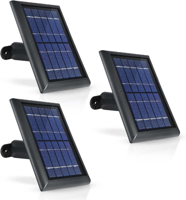 Photo 1 of Wasserstein Solar Panel - Power Your Ring Surveillance Camera continuously with 2W 5V Charging (3 Pack, Black)
