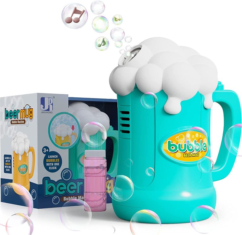 Photo 1 of Boomdio Automatic Bubble Machine for Kids, Beer Mug Toys Bubble Blower 2000+ Bubbles Per Minute with Music and Bubble Solution, Bubble Maker for Outdoor Birthday Party Wedding, Gifts for Toddlers
