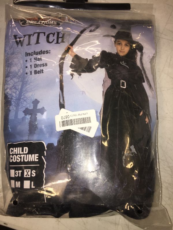 Photo 2 of Spooktacular Creations Girl's Black Witch Costume for Halloween Costume Party, Classic Black Witch Costume for Party
SMALL 5-7YEARS