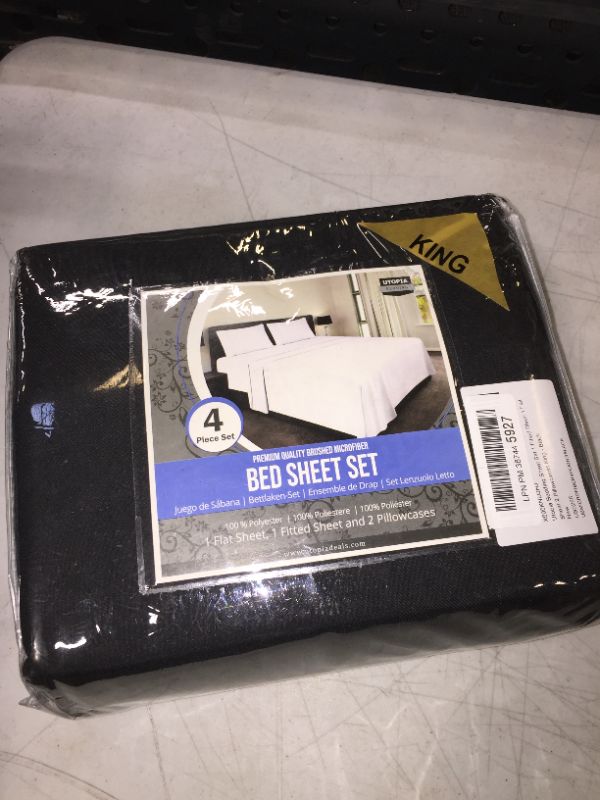 Photo 1 of BED SHEET SET KING BLACK