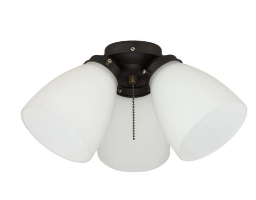 Photo 1 of 3-Light Oil Rubbed Bronze Ceiling Fan Shades LED Light Kit
