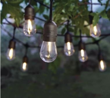 Photo 1 of 24-Light Indoor/Outdoor 48 ft. String Light with S14 Single Filament LED Bulbs
