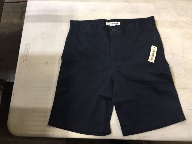 Photo 2 of Amazon Essentials Boys' Uniform Big Woven Flat-Front Khaki Shorts
