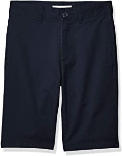 Photo 1 of Amazon Essentials Boys' Uniform Big Woven Flat-Front Khaki Shorts
