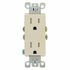 Photo 1 of Decora 15 Amp Tamper-Resistant Duplex Outlet, Light Almond (10-Pack)
