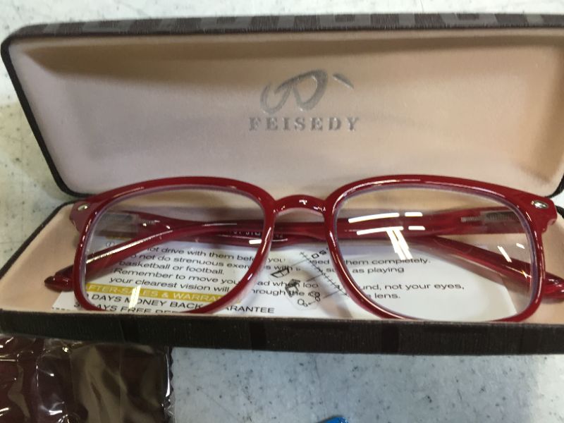 Photo 2 of FEISEDY Progressive Multifocal Reading Glasses Blue Light blocking Reader Glasses TR90 Frame Women Men