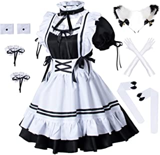 Photo 1 of Anime French Maid Apron Lolita Fancy Dress Cosplay Costume Furry Cat Ear Gloves Socks Set
SIZE M
