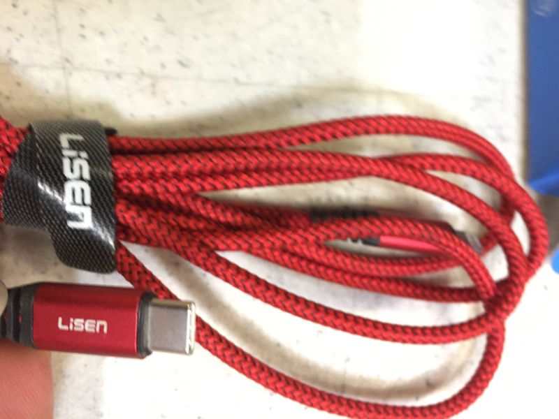 Photo 3 of LISEN USB Type C Cable 3A Fast Charging Charge Braided Cord Compatible with Samsung Galaxy S10 S9 S8 S20 Plus A51 A11,Note 10 9 8, PS5 Controller, USB C Charger-Red