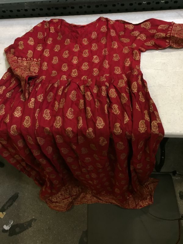 Photo 2 of WOMENS RED INDIAN DRESS
SIZE 46 OR LARGE 