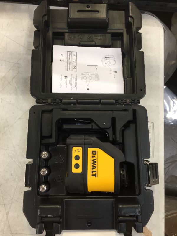 Photo 2 of 165 ft. Green Self-Leveling Cross Line Laser Level with (3) AAA Batteries & Case