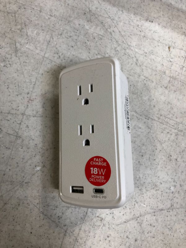 Photo 2 of CyberPower 2-Outlet Surge Protector USB-A USB-C Wall Tap
