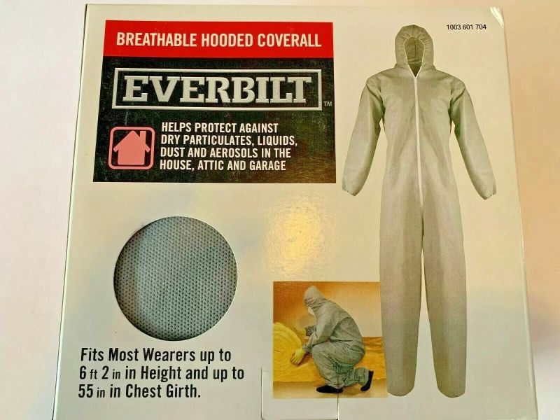 Photo 1 of Everbilt Men's X/l-large Grey Breathable Hooded Coveralls
