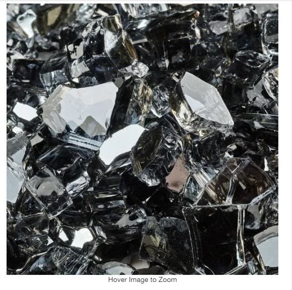 Photo 1 of 1/4 in. 10 lbs. Reflective Steel Blue Original Fire Glass for Indoor and Outdoor Fire Pits or Fireplaces
