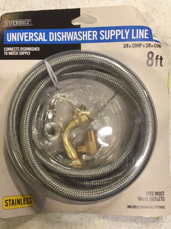 Photo 2 of Everbilt 3/8 in. x 3/8 in. x 96 in. Stainless Steel Universal Dishwasher Supply Line