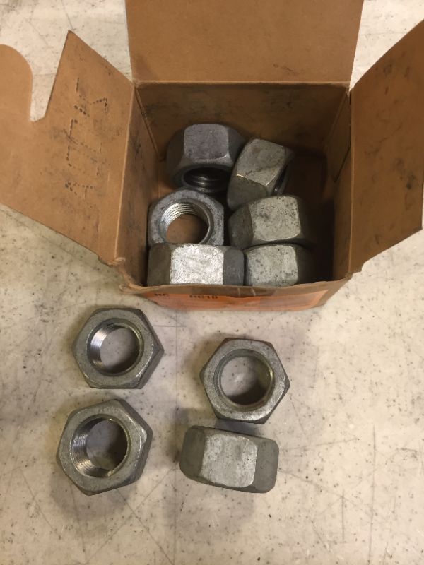 Photo 2 of 1 in.-8 Galvanized Hex Nut (10-Pack)
