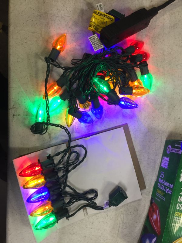 Photo 2 of 16 ft. 25-Light LED Multi Color C9 Super Bright Steady lit String Light
