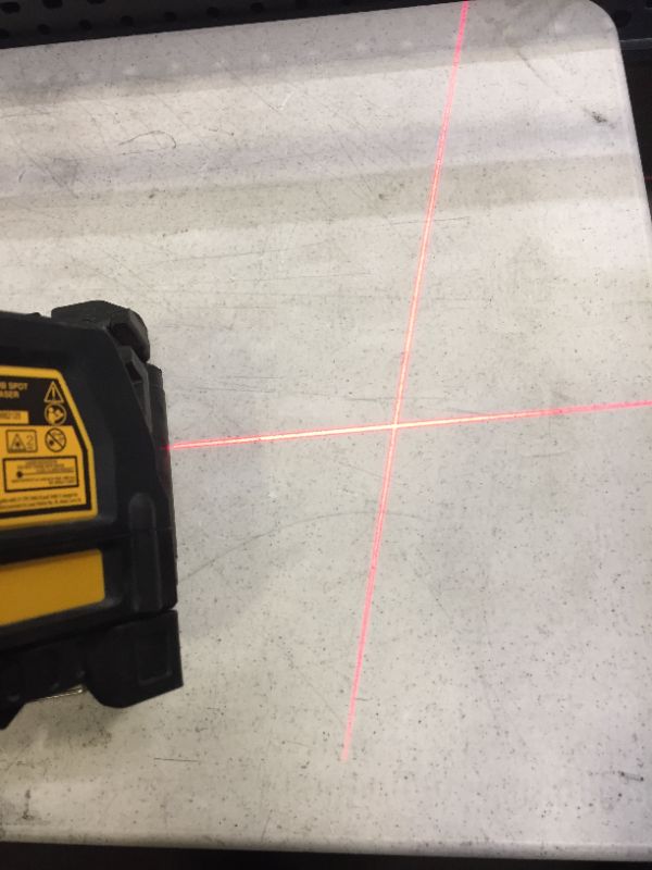 Photo 2 of 165 ft. Red Self-Leveling Cross-Line and Plumb Spot Laser Level with (3) AAA Batteries & Case
