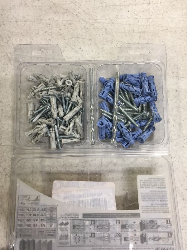 Photo 1 of #8 x 1-1/4 in. and #10 x 1-1/2 in. Anchors with Screws (57-Pack)
