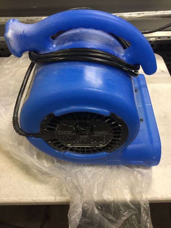Photo 2 of 1/4 HP Air Mover Blower Fan for Water Damage Restoration Carpet Dryer Floor Home and Plumbing Use in Blue
