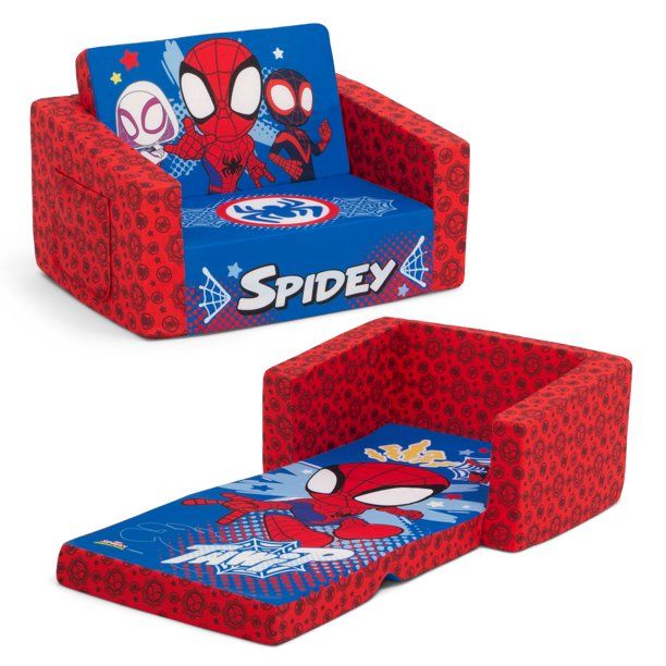 Photo 1 of Marvel Spidey and His Amazing Friends Cozee Flip-Out Chair - 2-in-1 Convertible Chair to Lounger for Kids by Delta Children
