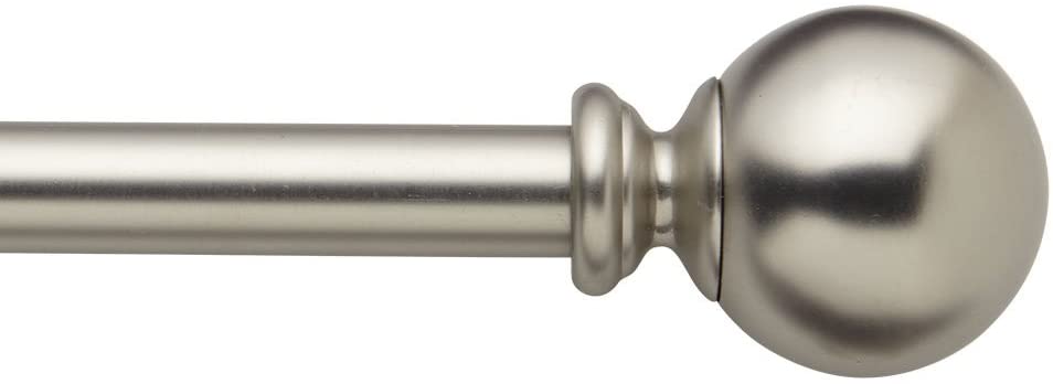 Photo 1 of Bali Blinds 5/8" Ball Cafe Rod Set, 48-84", Satin Nickel
