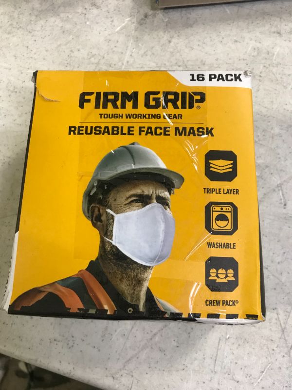 Photo 3 of Firm Grip Tough Working Gear, 16 Pack Reusable Face Mask In White
