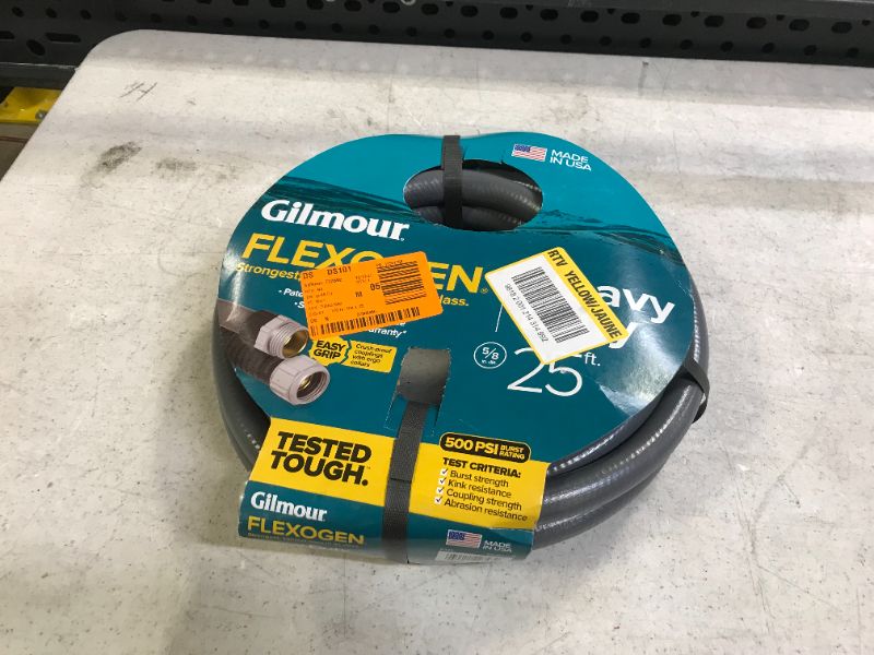 Photo 2 of Gilmour 5/8 in. Dia x 25 ft. Gray Flexogen Heavy Duty Garden Water Hose
