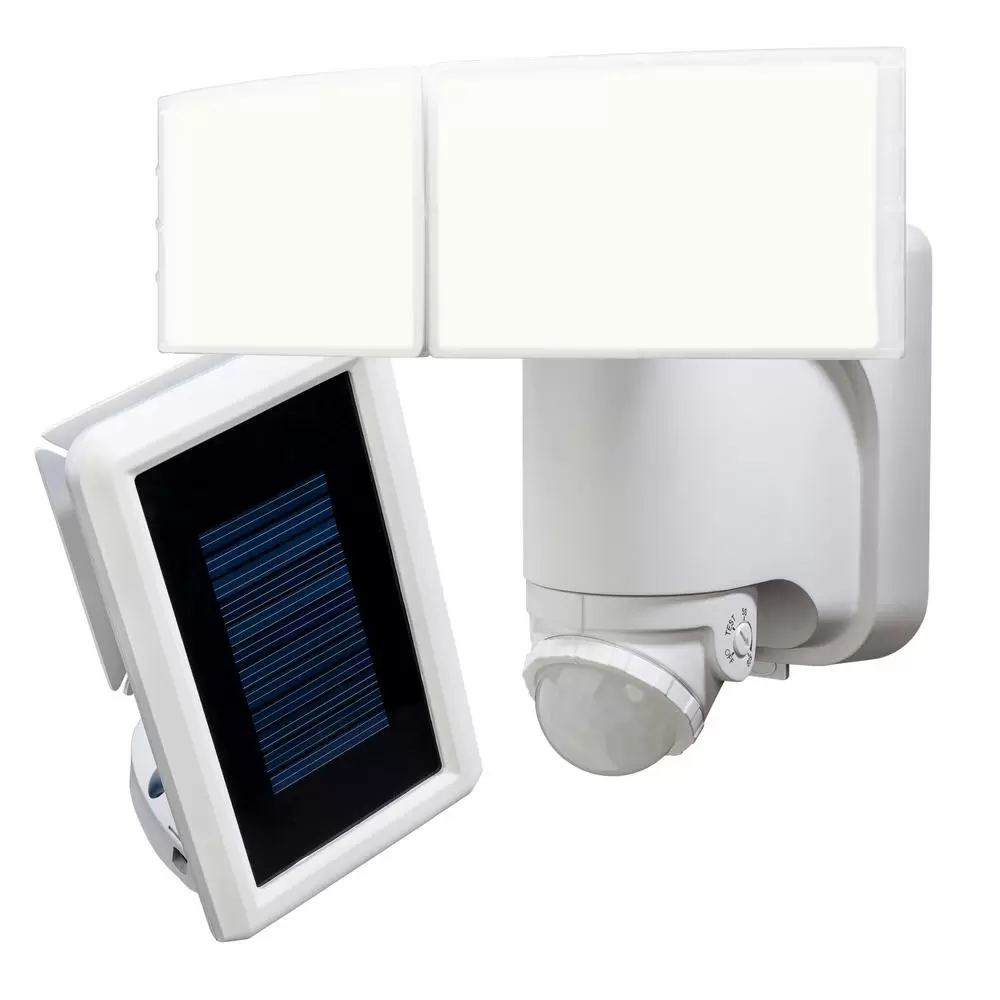 Photo 1 of Defiant 180° 2-Head White Solar Powered Motion Outdoor Integrated LED Flood Ligh
