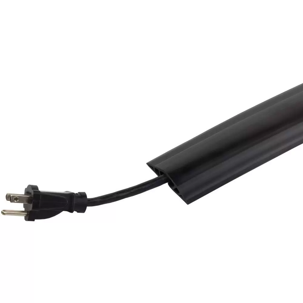 Photo 1 of Commercial Electric 5 ft. PVC Floor Cord Protector in Black
