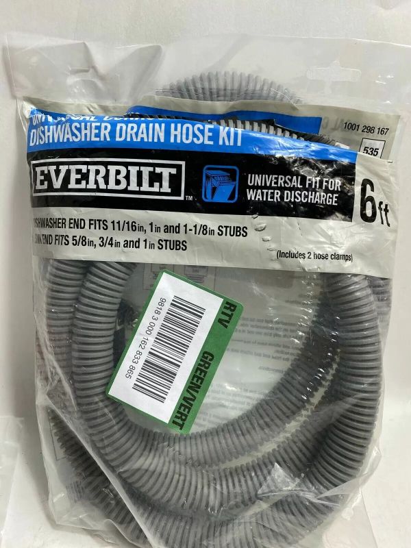 Photo 1 of EVERBILT 6 ft Universal Corrugated Dishwasher Drain Hose
