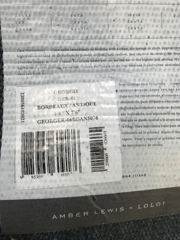 Photo 1 of Amber Lewis x Loloi Georgie Collection GER-07 Moss / Salmon 5' x 7'6" Area Rug
