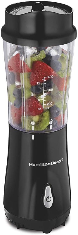 Photo 1 of Hamilton Beach Personal Blender for Shakes and Smoothies with 14 Oz Travel Cup and Lid, Black (51101AV)
