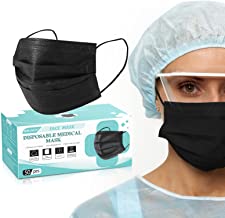 Photo 1 of 2 PACKS OF Black disposable face masks medical grade,3 layermasks disposable 50 pack
