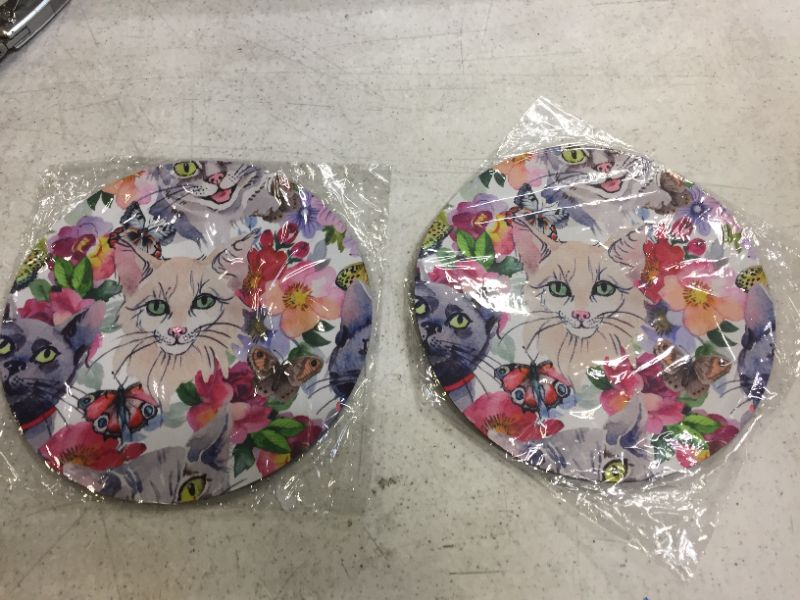Photo 2 of 2 PACK  Cats Flowers Butterflies Meme Mouse Pad, Cute Mouse Pad Cat Kitten Pusheen Floral for Laptop Bussiness Office Computer Gaming Travel Studying
