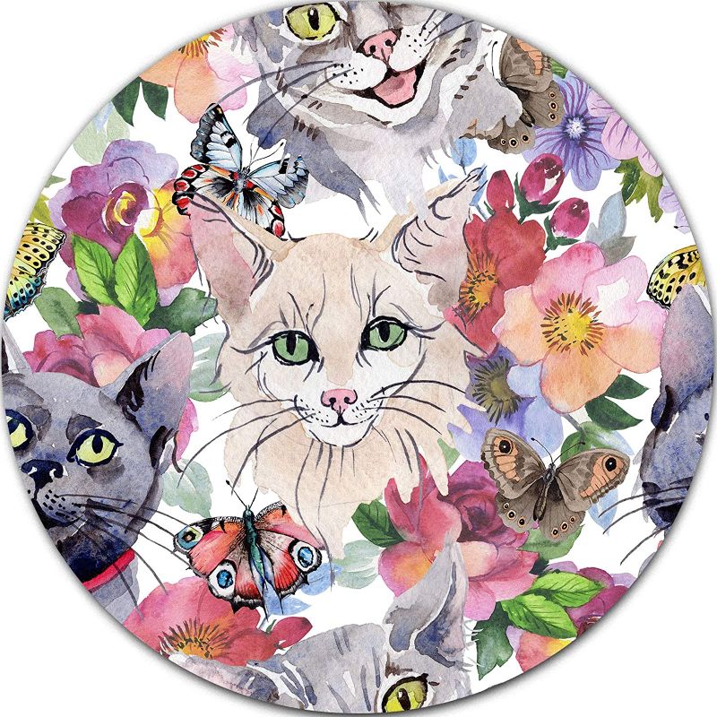 Photo 1 of 2 PACK  Cats Flowers Butterflies Meme Mouse Pad, Cute Mouse Pad Cat Kitten Pusheen Floral for Laptop Bussiness Office Computer Gaming Travel Studying
