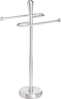 Photo 1 of Amazon Basics Bathroom Accessory Collection Round Top Towel Holder, Brushed Steel