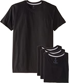 Photo 1 of 4 Pack-Hanes Ultimate Men’s Slim Fit Crew Neck Undershirts, Black-4-Pack-Size Medium 38-40