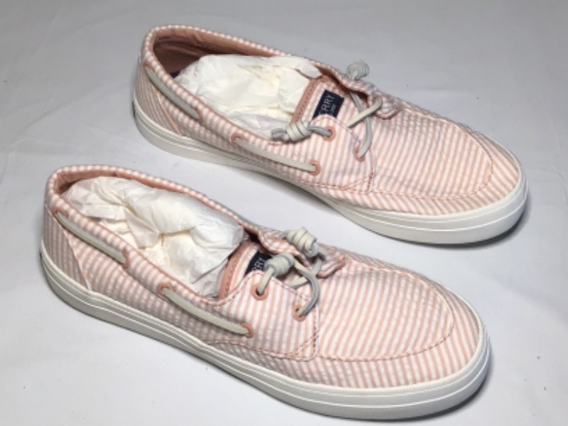 Photo 2 of Women's Shoes by Sperry- Pink and White Stripes-Size Women's 8.5