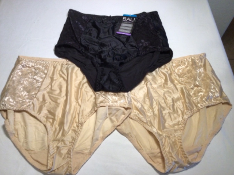 Photo 1 of Bali Women's Double Support Brief 3-Pack-Black and Soft Taupe-Size 2XL 9