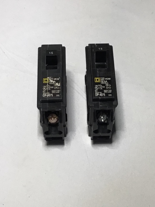 Photo 2 of 2 Pack-Q115 15-Amp Single Pole Type QP Circuit Breaker