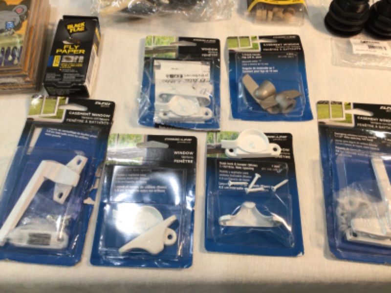 Photo 11 of Bundle of Assorted Hardware Store Items Wall Plates for Electrical Outlets, Wall Switches, Dewalt Rotary Rasp Bit, Mouse Trap, Drill Bits, Drawer Handles, Window Latches, Mailbox Mounting Board, Water Bandit, Door Handle many more items.
