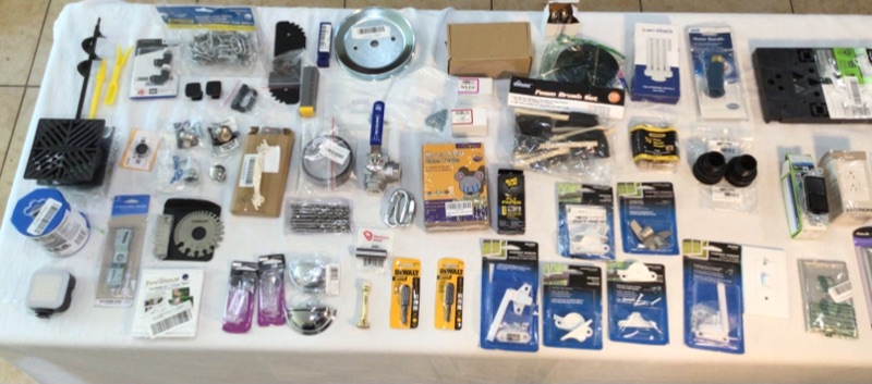 Photo 4 of Bundle of Assorted Hardware Store Items Wall Plates for Electrical Outlets, Wall Switches, Dewalt Rotary Rasp Bit, Mouse Trap, Drill Bits, Drawer Handles, Window Latches, Mailbox Mounting Board, Water Bandit, Door Handle many more items.